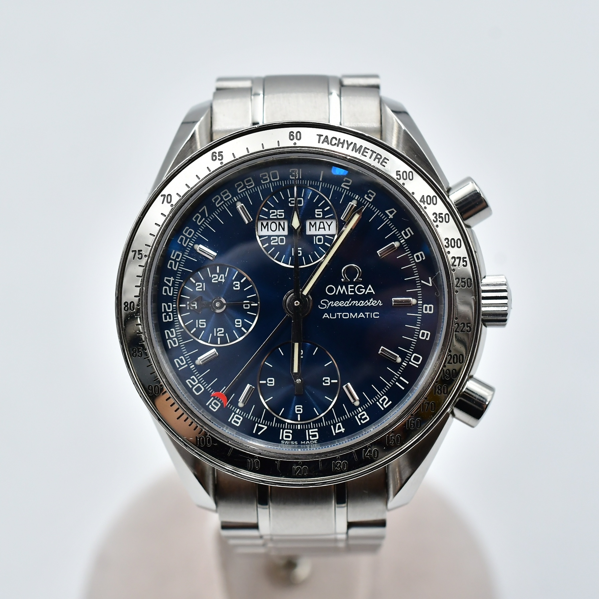 オメガ スピードマスター トリプルカレンダー 青文字盤 SS/AT Bランク
