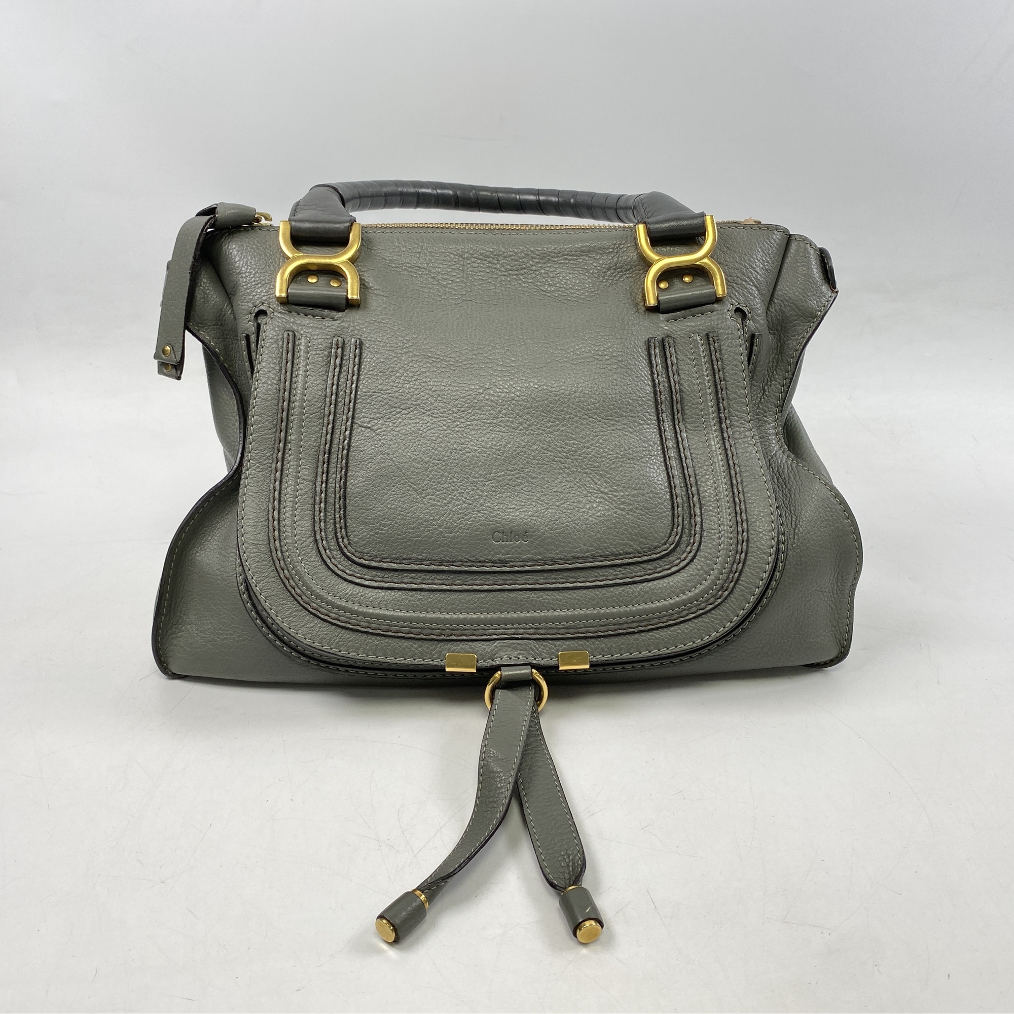 クロエ マーシー ハンドバッグ トートバッグ グレー レザー 3S0859