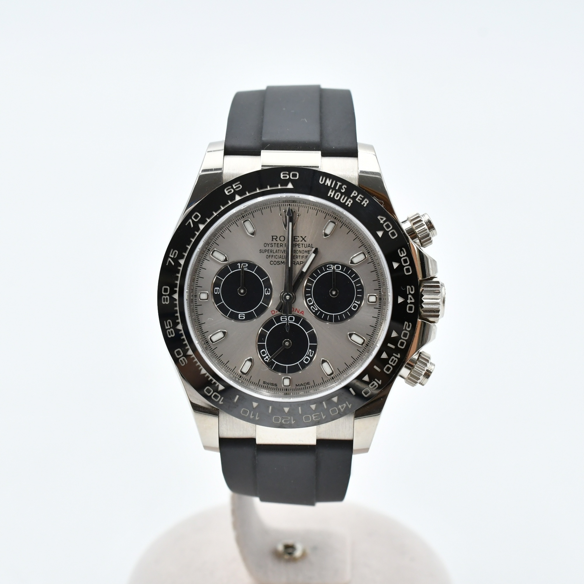 ロレックス デイトナ スチール×ブラック文字盤 WG×ラバー/AT Bランク