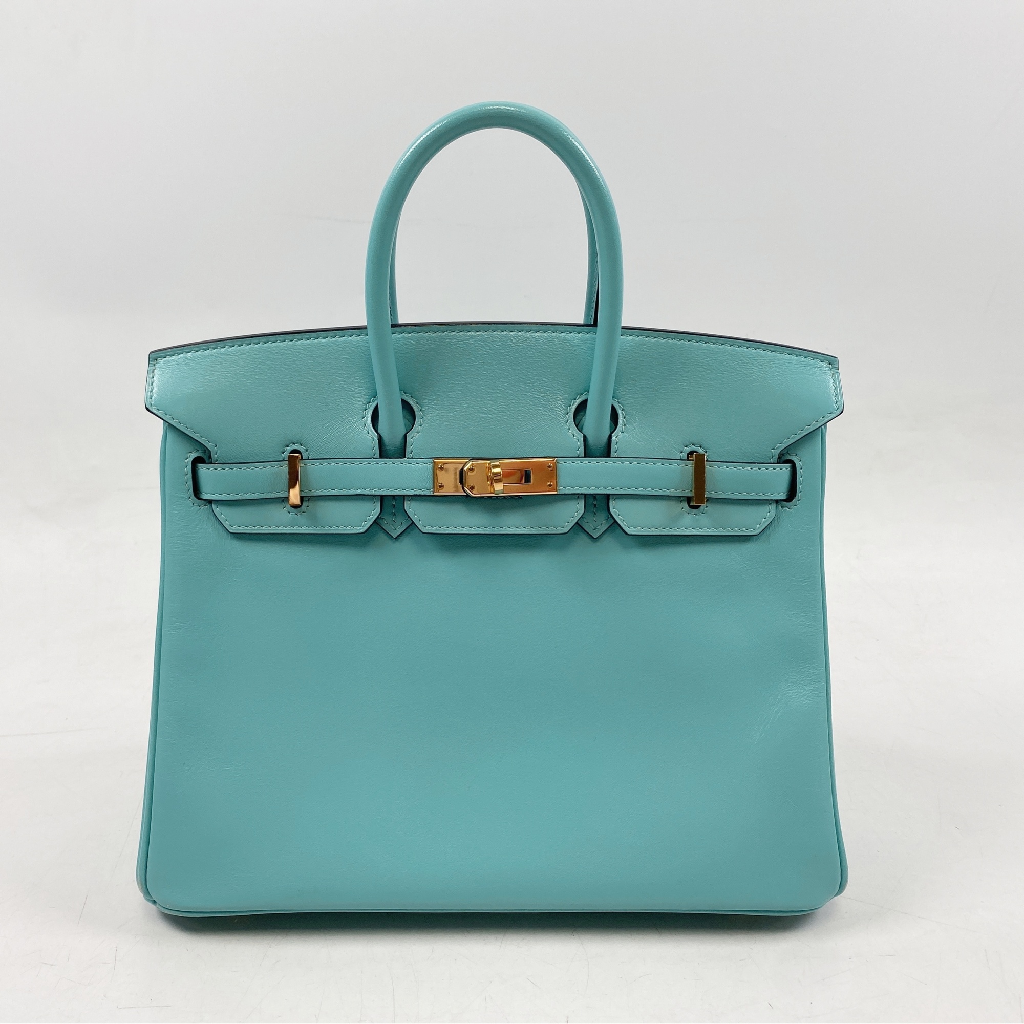 エルメス バーキン25 ブルーサンシール ボックスカーフ GD金具 A刻印 Bランク