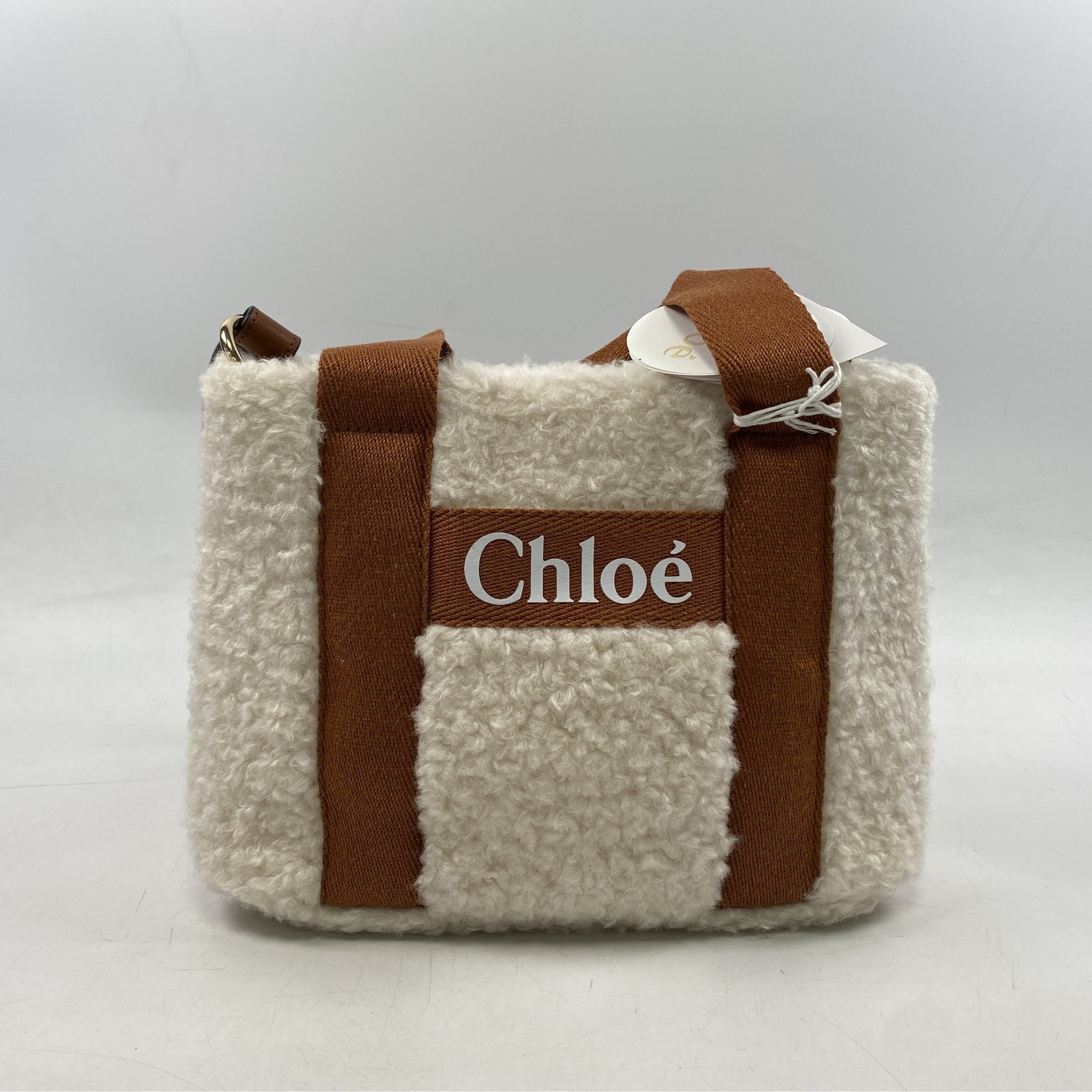 クロエ 2WAYバッグ ハンドバッグ 白/ブラウン ボア C10323 Bランク