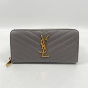 サンローラン カサンドラ 長財布 グレー レザー GD金具 買取実績【買取日：2025年11月12日】