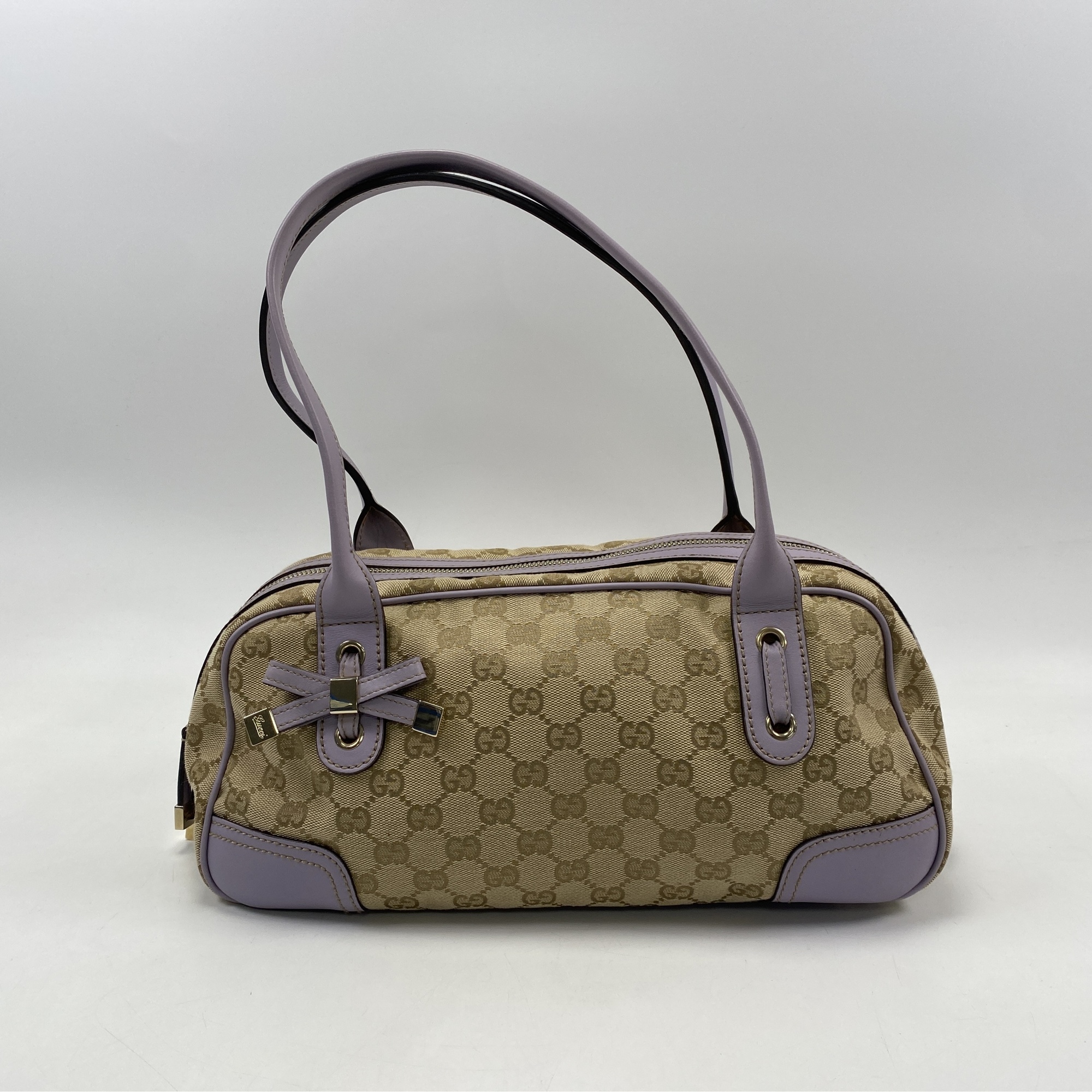 グッチ GGキャンバス プリンシー ハンドバッグ パープル キャンバス