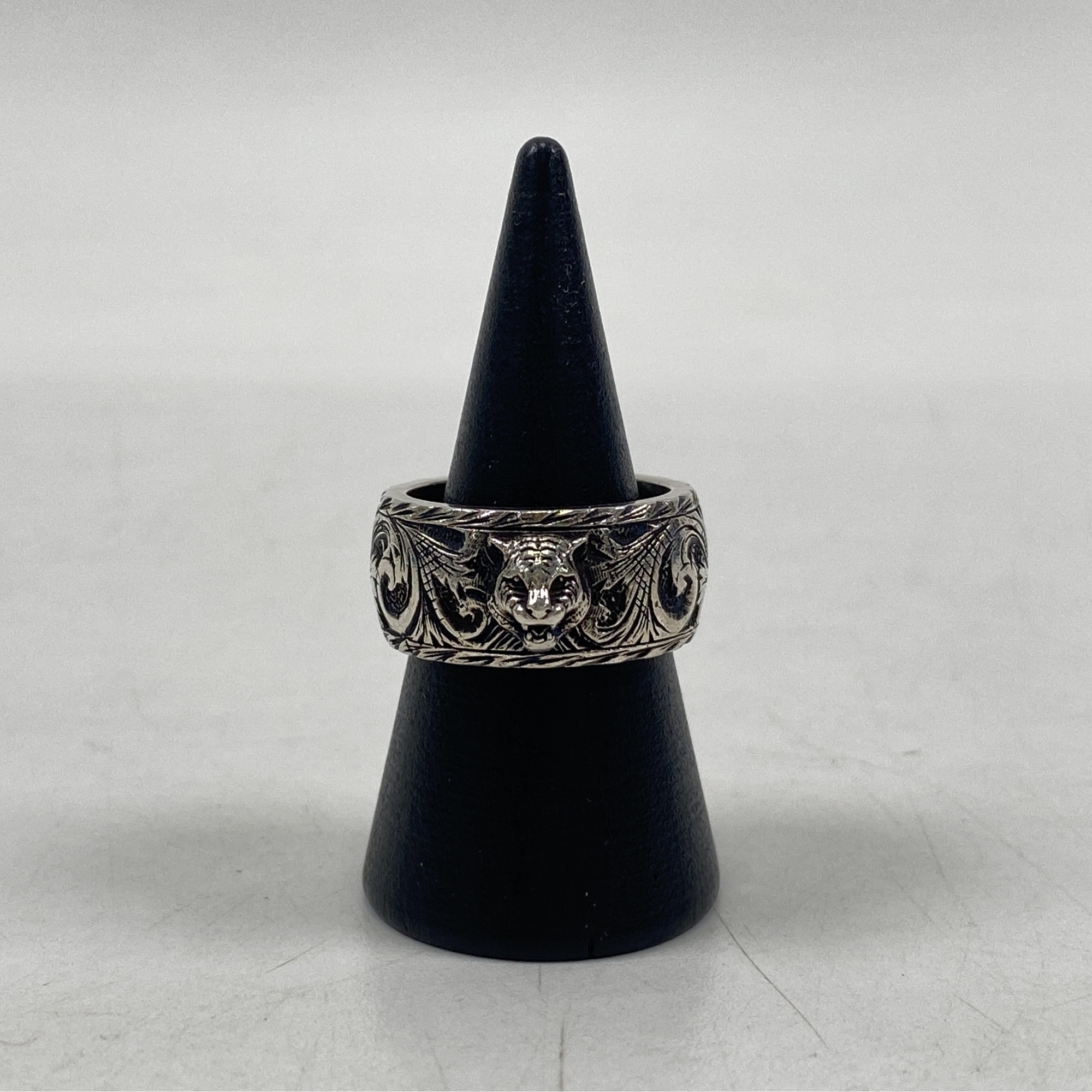 グッチ タイガーヘッドリング Ag925 10.1g #14 Aランク