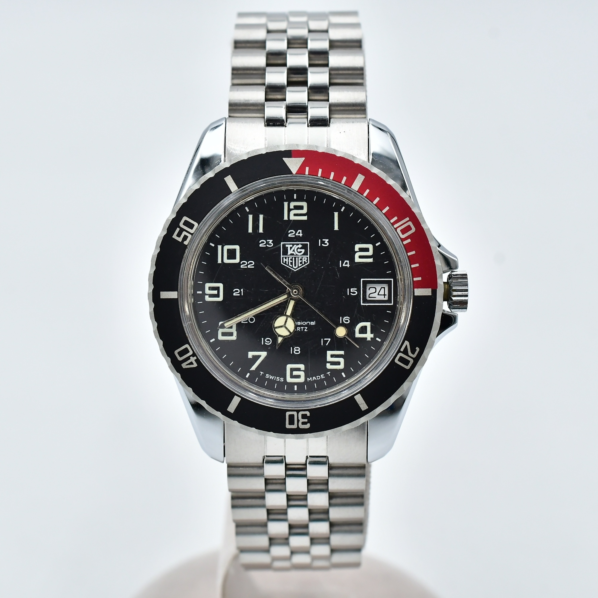 TAG HEUER タグホイヤー 980.043 ダイバー タグホイヤー ホイヤー 1000シリーズ デイト 5連ジュビリーブレス 赤