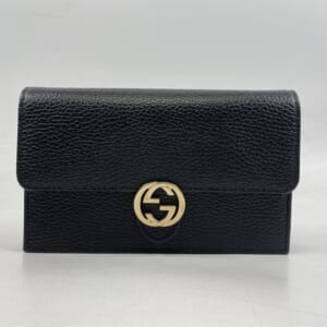 グッチ インターロッキングG チェーンウォレット 長財布 ブラック レザー SV金具 615523 買取実績【買取日：2025年11月15日】