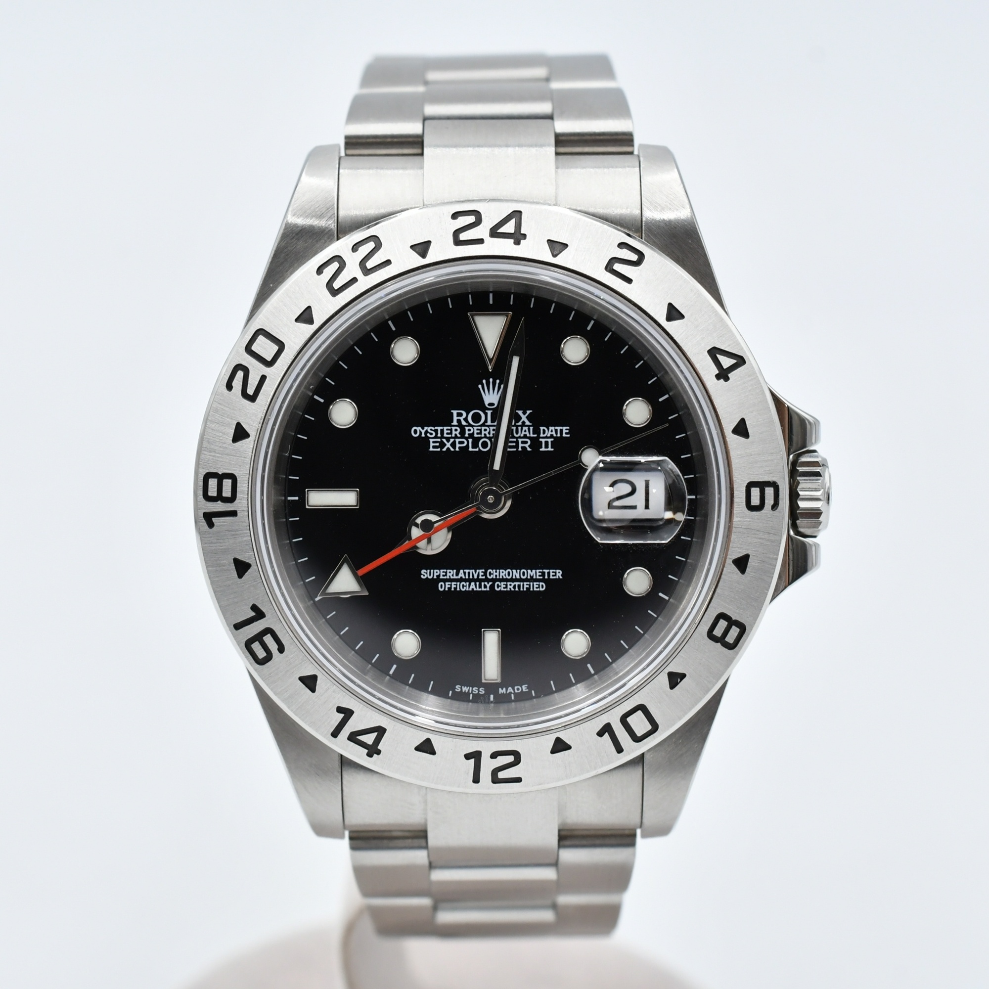 ロレックス エクスプローラーⅡ 黒文字盤 SS/AT ABランク