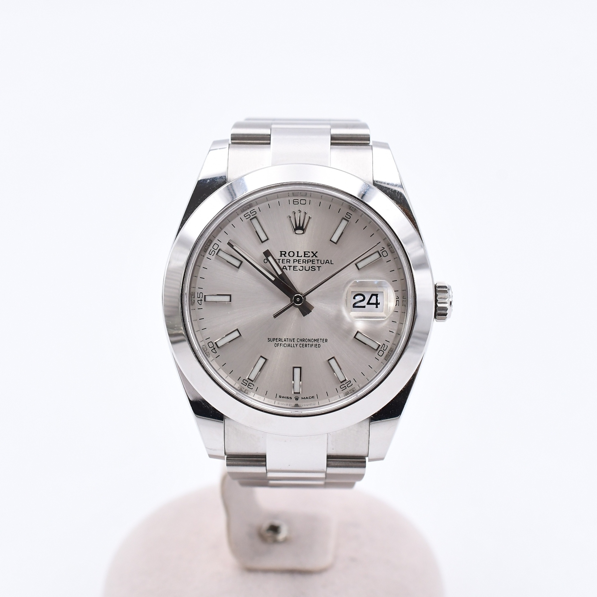 ロレックス デイトジャスト シルバー文字盤 オイスターブレス SS/AT Bランク