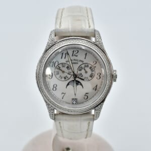 パテック フィリップ アニュアルカレンダー シェル文字盤 ダイヤベゼル WG×革/AT 4948G-010 買取実績【買取日：2025年11月7日】