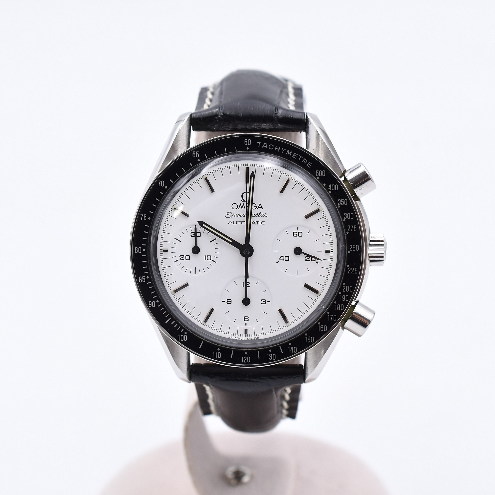 オメガ スピードマスター 丸井限定 白文字盤 SS×レザー/AT Bランク