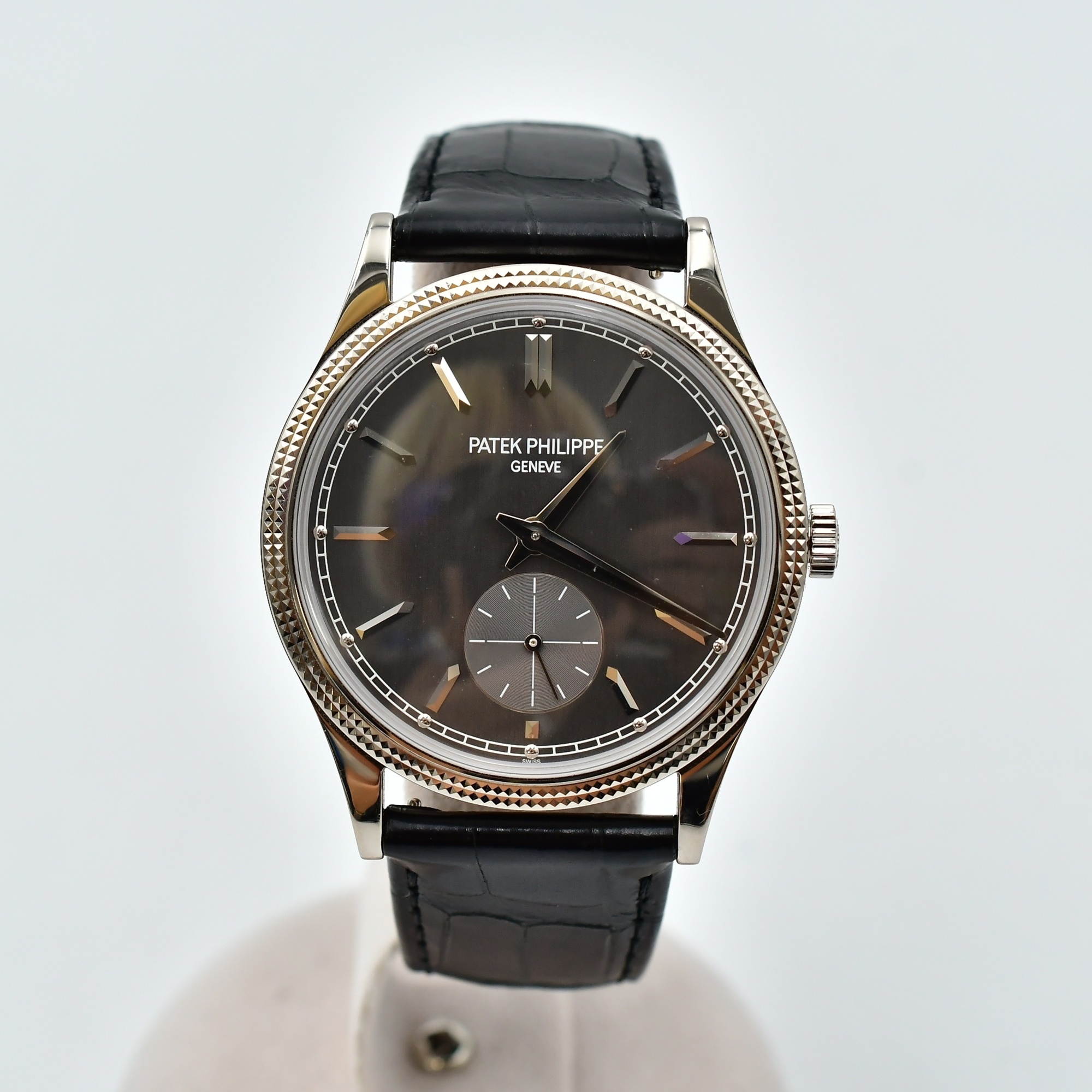 パテック フィリップ カラトラバ グレー文字盤 WG×革/手巻き ABランク