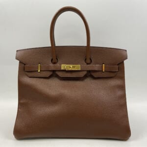 エルメス バーキン35 ブラウン アルデンヌ GD金具 □A 買取実績【買取日：2025年11月2日】