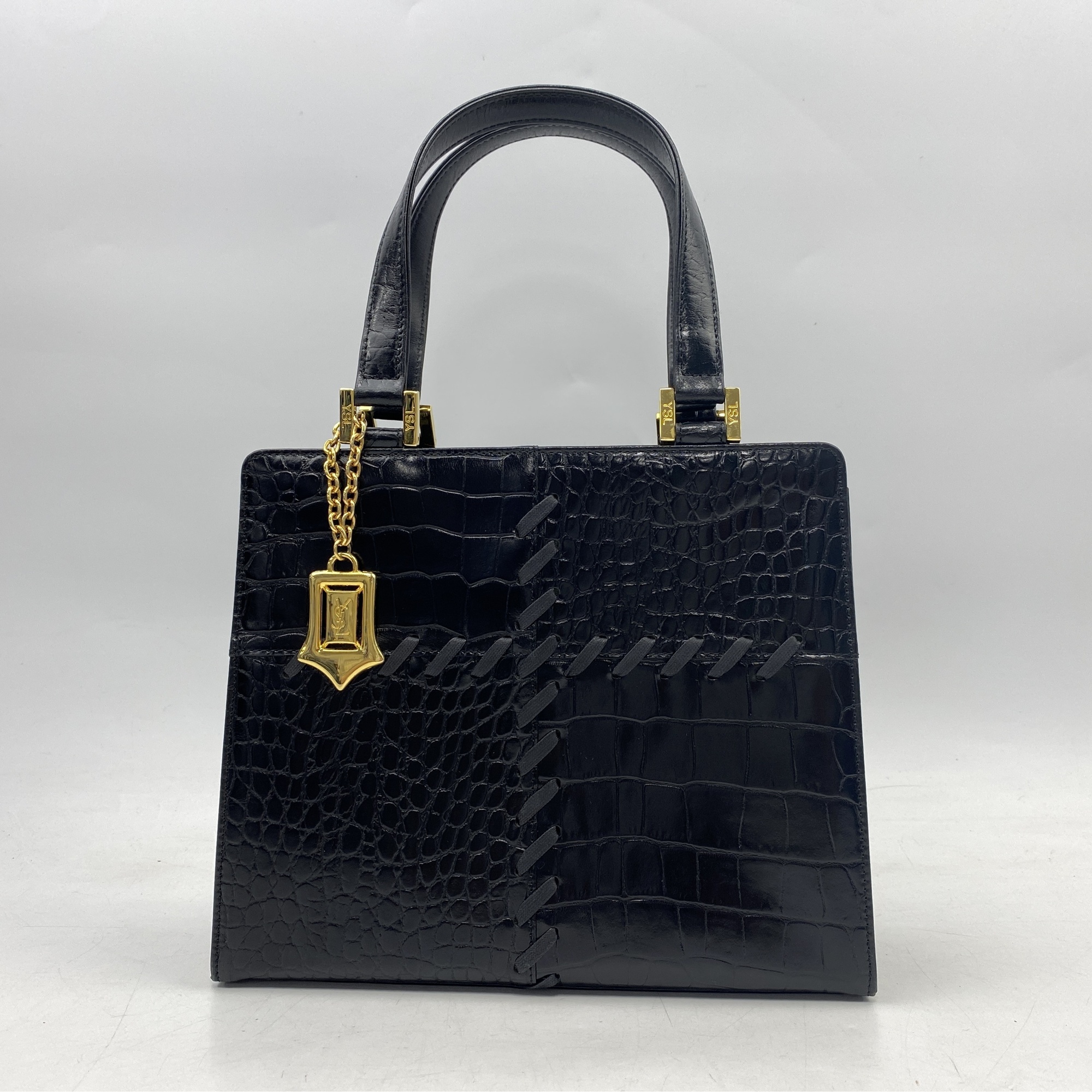 サンローラン ハンドバッグ 黒 型押しクロコ 買取実績【買取日：2025年