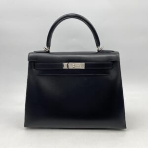 エルメス ケリー28 外縫い 黒 ボックスカーフ SV金具 □D刻印 買取実績【買取日：2025年11月16日】