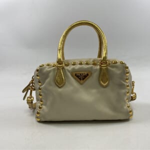 プラダ 2WAYハンドバッグ ナイロン×レザー ゴールド 買取実績【買取日：2025年11月12日】