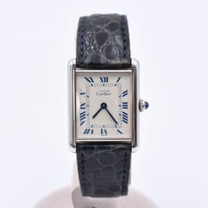 カルティエ マストタンク ヴェルメイユ SM アイボリー文字盤 SV×革/QZ