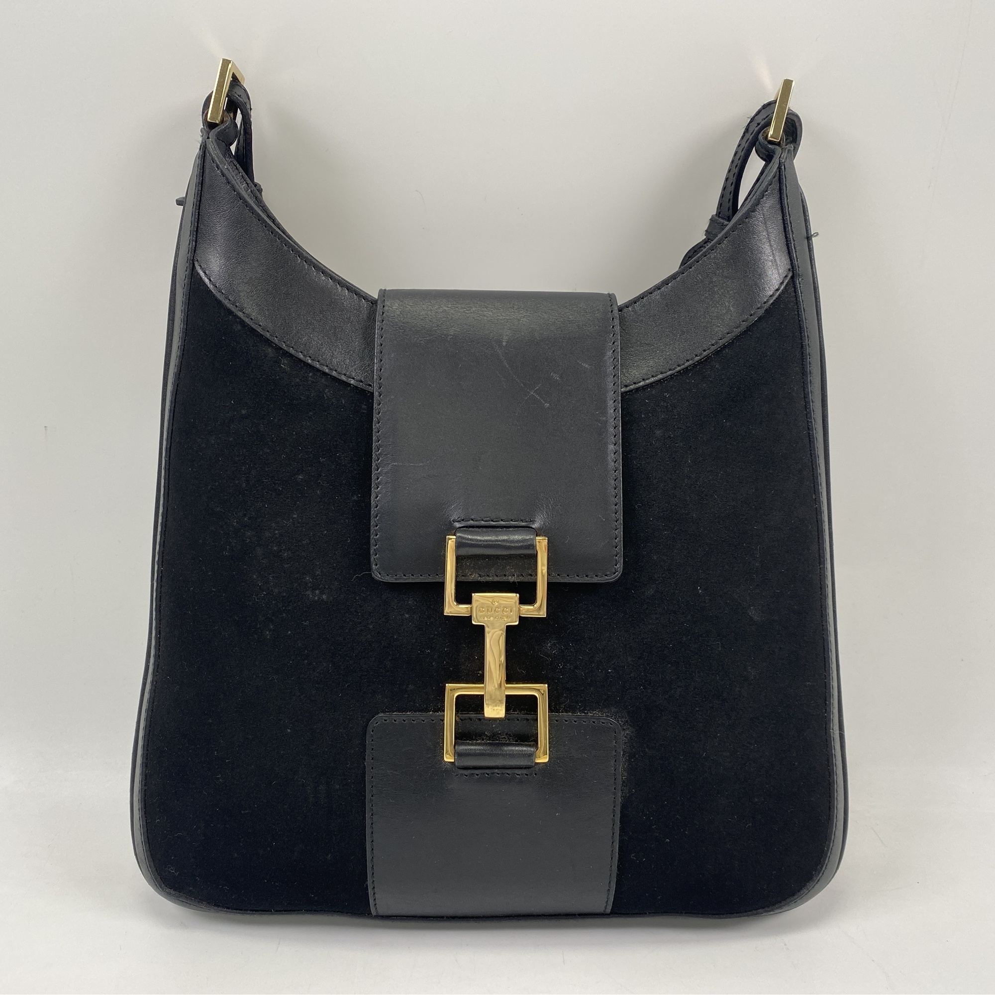 グッチ グッチ ハンドバッグ 黒 レザー Bランク