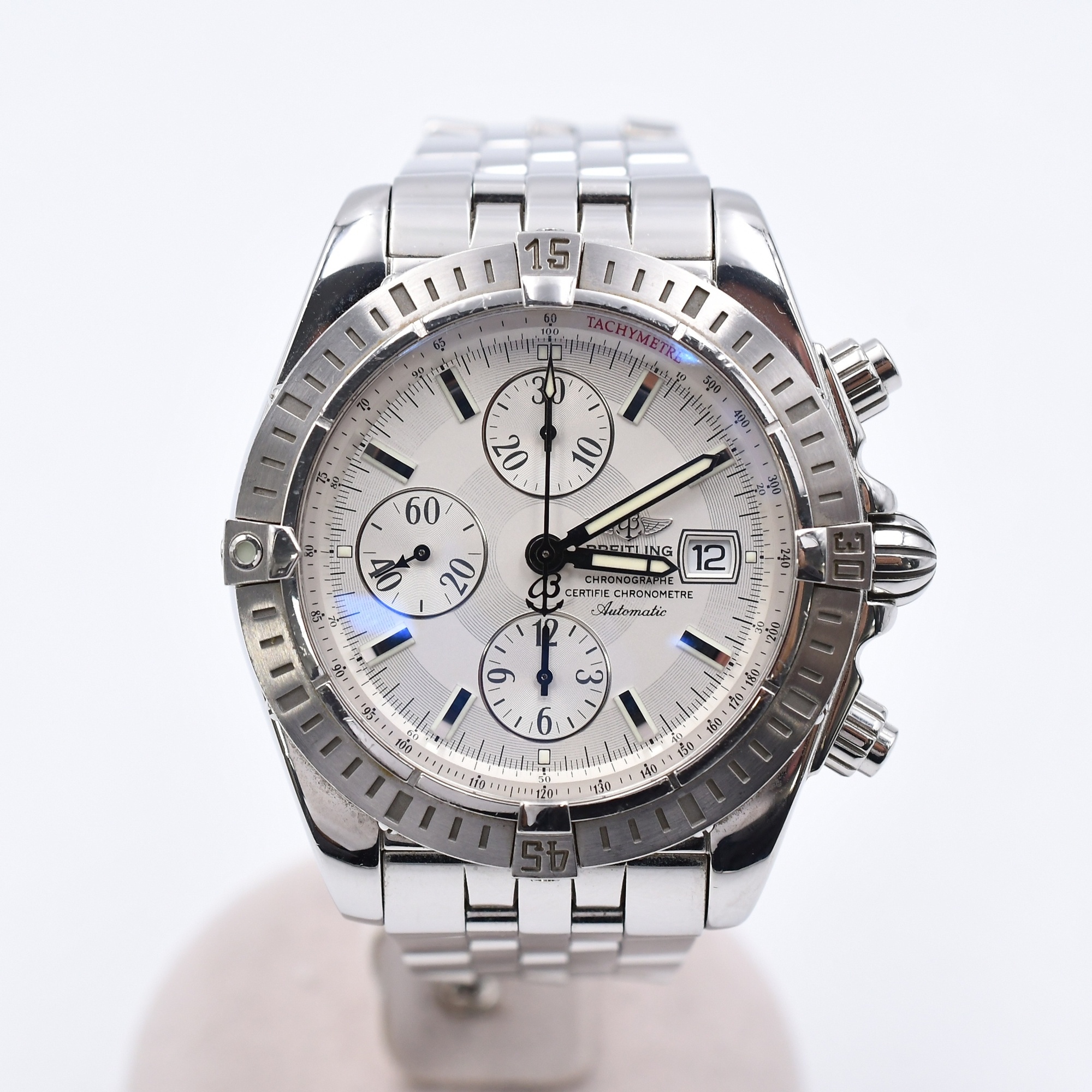 ブライトリング クロノマット デイト 黒文字盤 SS/AT Bランク