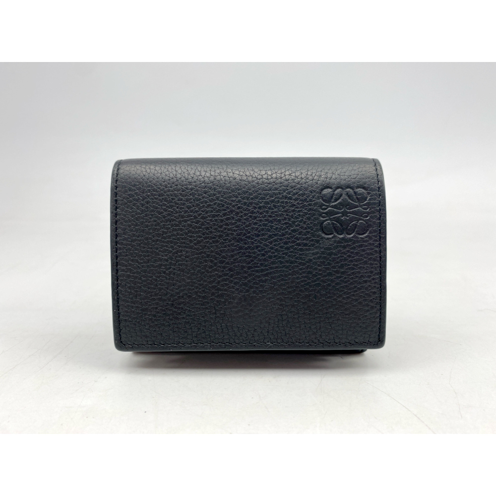 ロエベ コンパクトウォレット 黒 レザー Bランク