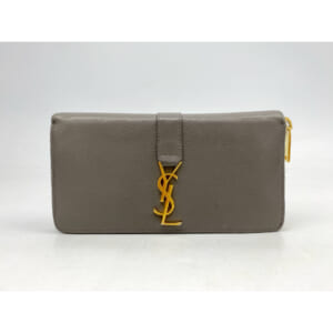 サンローラン ラウンドファスナー長財布 グレー レザー 買取実績【買取日：2025年11月6日】