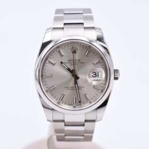 ロレックス オイスターパーペチュアルデイト シルバー文字盤 SS/AT 115200 買取実績【買取日：2025年11月7日】