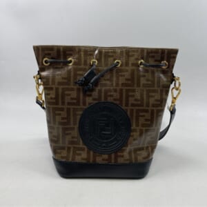 フェンディ ズッカ モントレゾール 巾着バッグ ブラウン レザー 8BT298 買取実績【買取日：2025年11月16日】