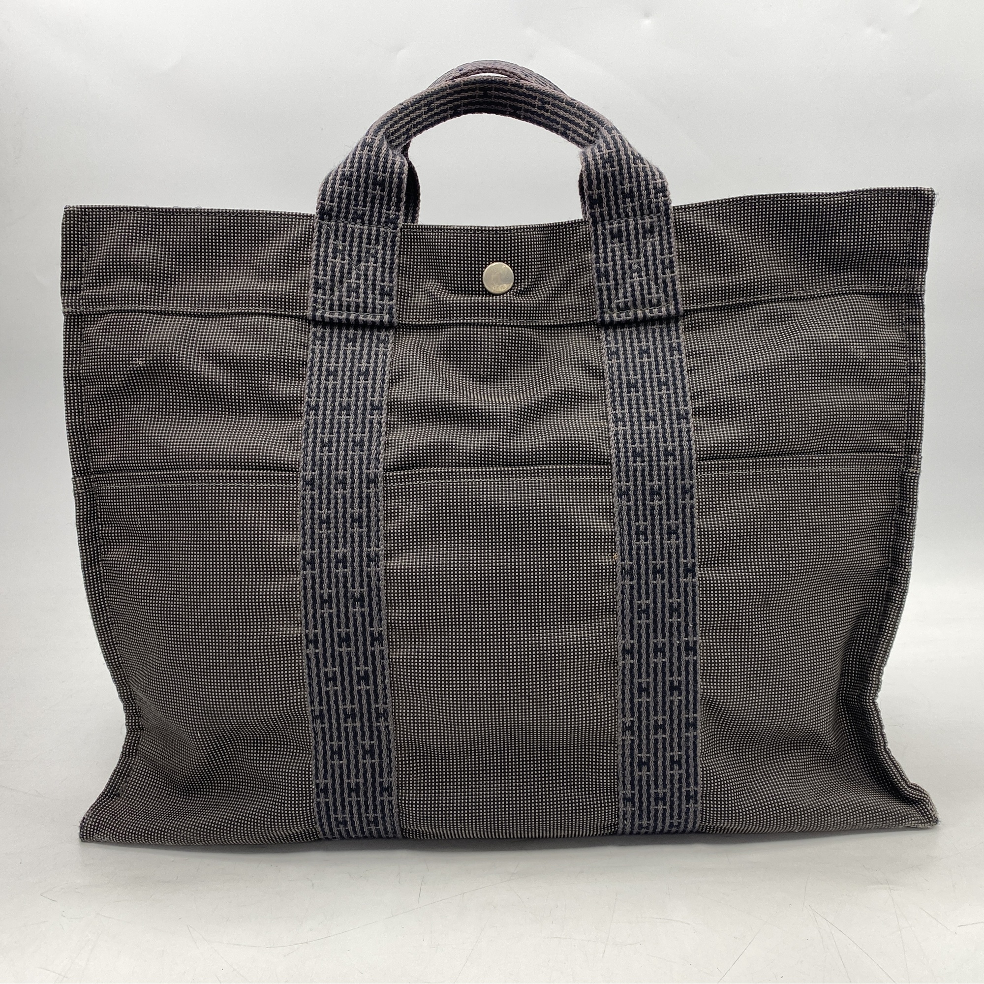 エルメス エールラインMM キャンバス グレー Bランク