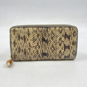 グッチ バンブー ラウンドファスナー長財布 ブラウン パイソン 453158 買取実績【買取日：2025年11月3日】