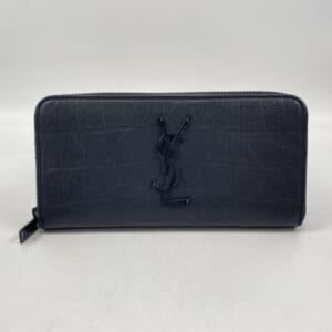 美品✨サンローラン　三つ折り　カサンドラ　オリガミ　シボ革　レザー　ブラック サンローラン カサンドラ オリガミ タイニー 折り財布 ミニ財布 YSL 黒