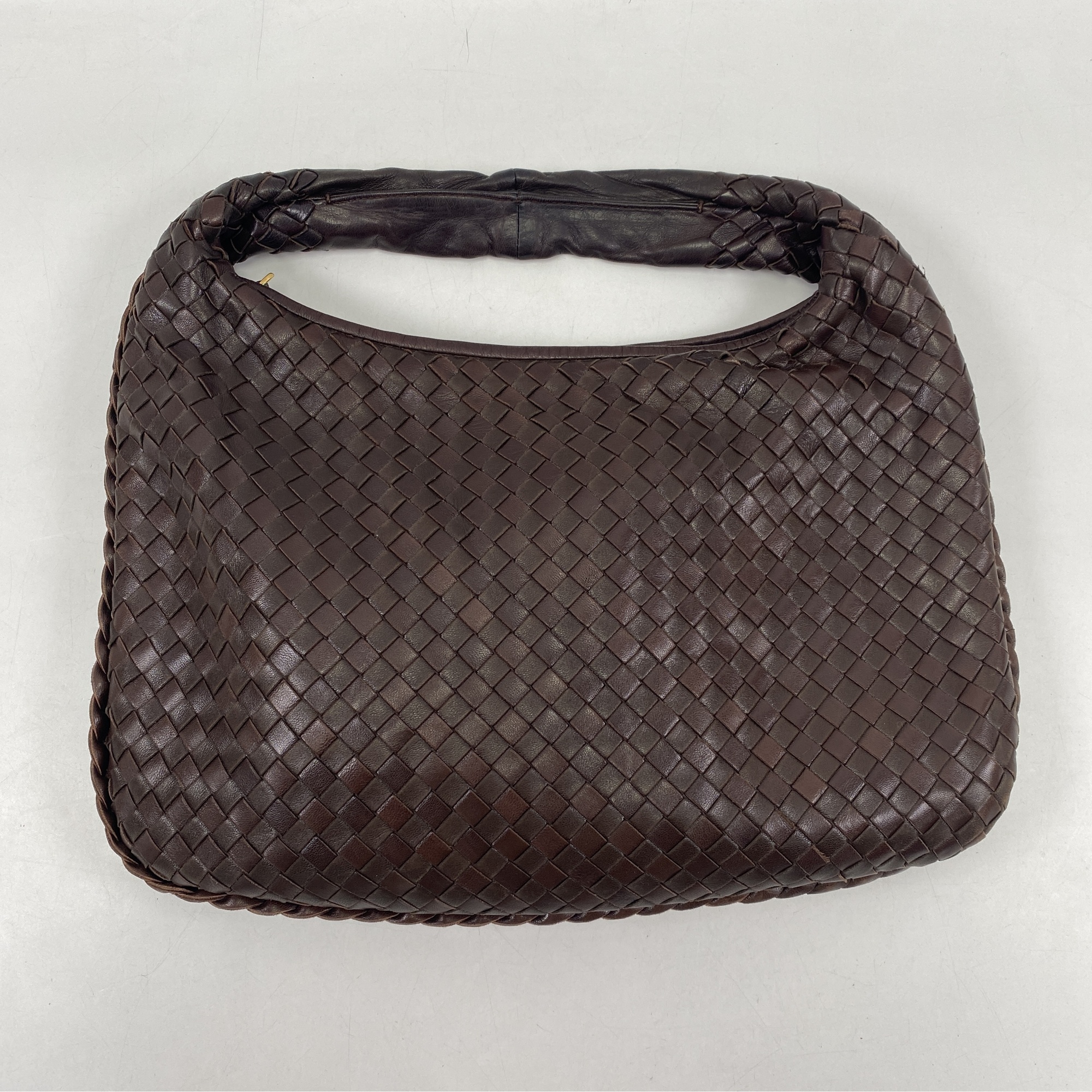 ボッテガヴェネタ イントレチャート ホーボー ワンショルダーハンドバッグ ボルドー レザー Bランク