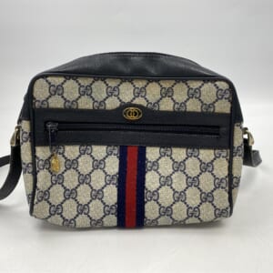 グッチ オールドグッチ GGキャンバス ショルダーバッグ ネイビー×グレー キャンバス×レザー 904.02.004 買取実績【買取日：2025年11月11日】