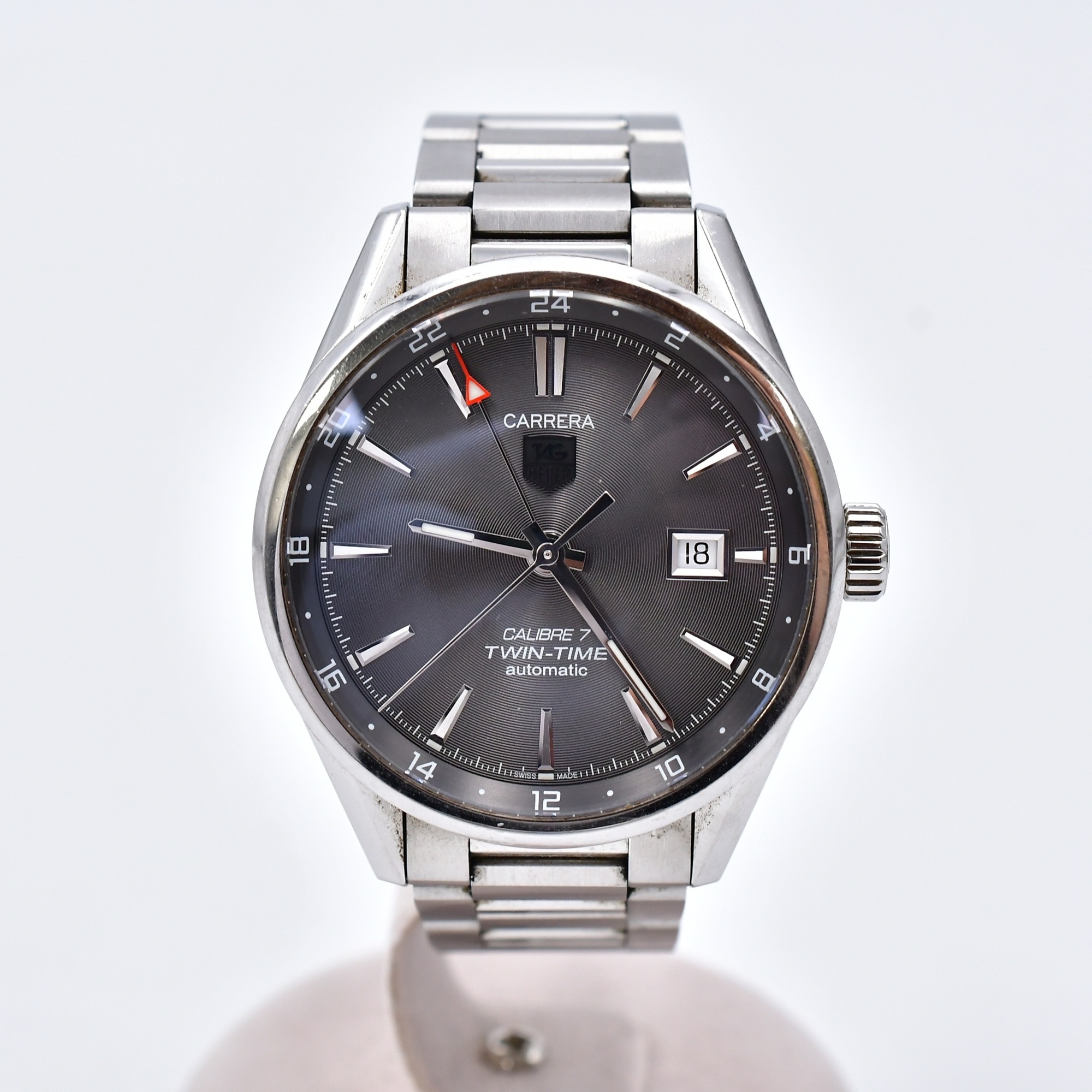 タグホイヤー カレラ ツインタイム キャリバー7 黒文字盤 SS/AT Bランク