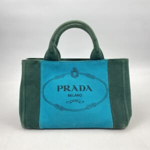 プラダ カナパ トートバッグ ブルー×グリーン キャンバス 買取実績【買取日：2025年11月3日】