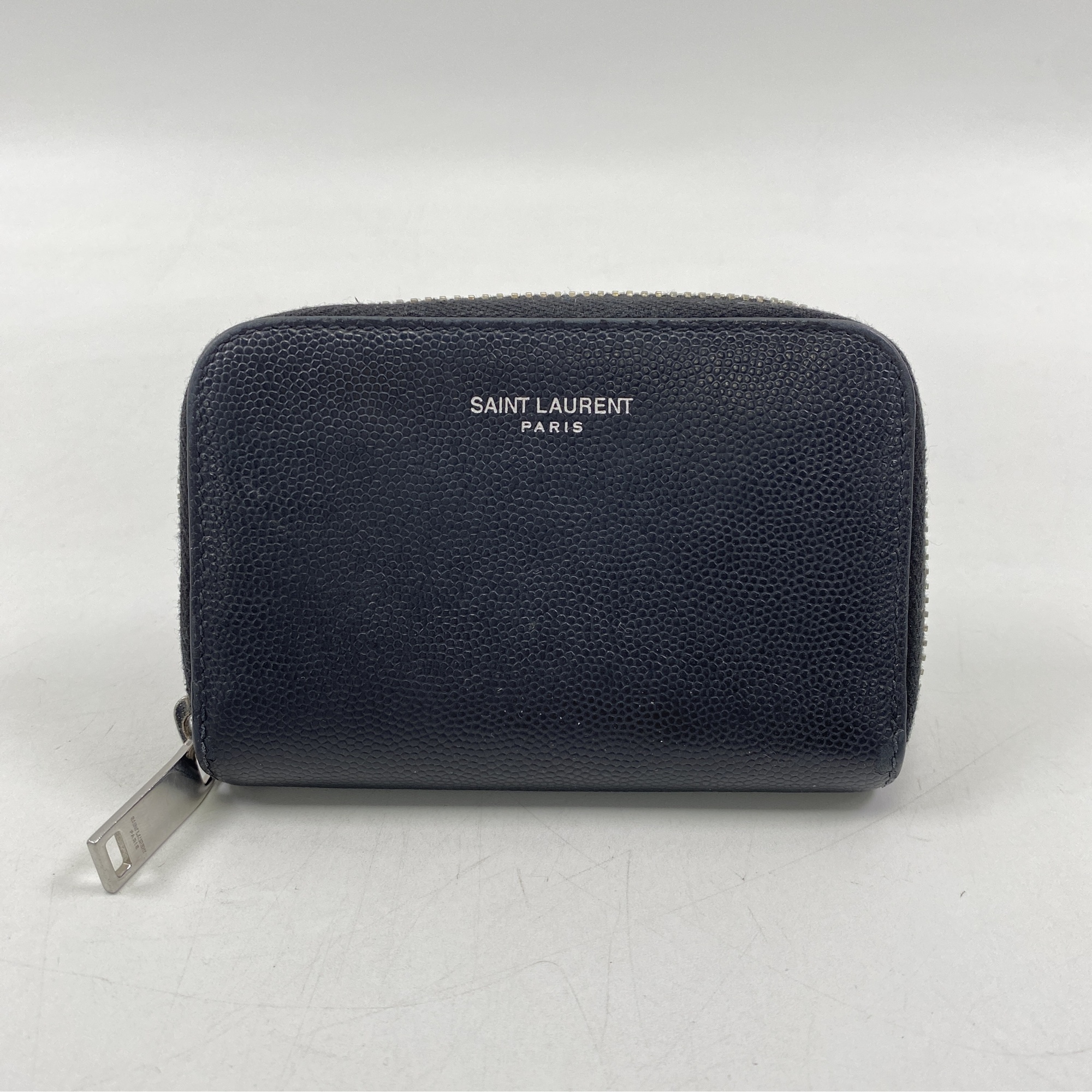 サンローラン コインケース ラウンドファスナー 財布 黒 キャビア