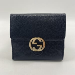 グッチ 二つ折り財布 インターロッキングG 黒 レザー Wホック財布 615525 買取実績【買取日：2025年11月7日】