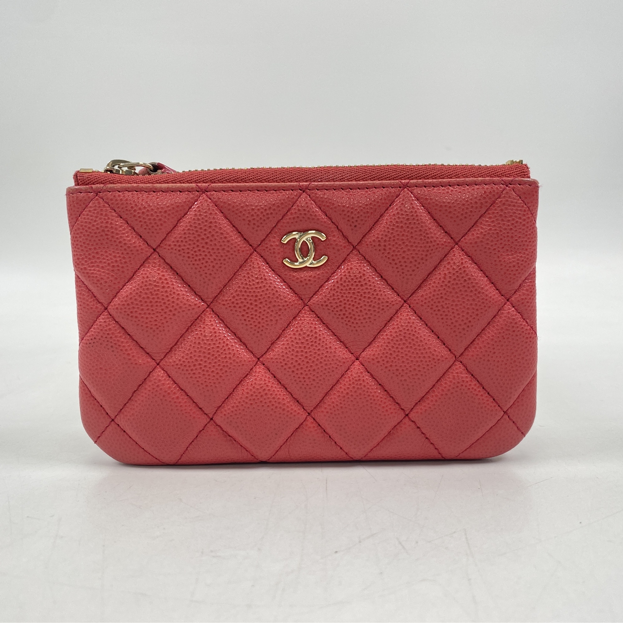 シャネル マトラッセ ポーチ ピンク キャビアスキン GD金具 買取実績