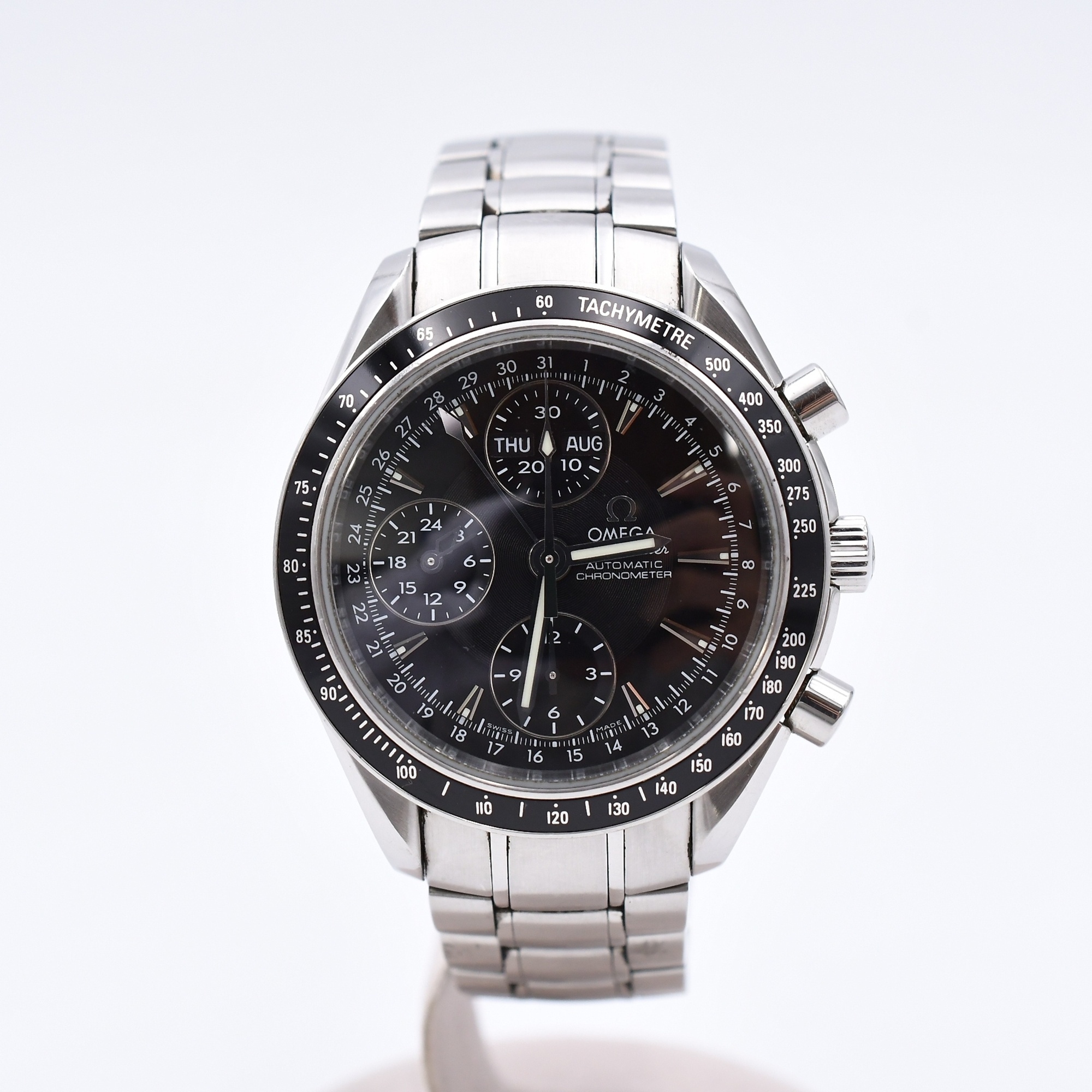 オメガ スピードマスター デイデイト トリプルカレンダー 黒文字盤 SS