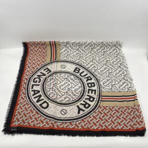 バーバリー ストール 黒×マルチ ウール×シルク 140×140 買取実績【買取日：2025年11月12日】