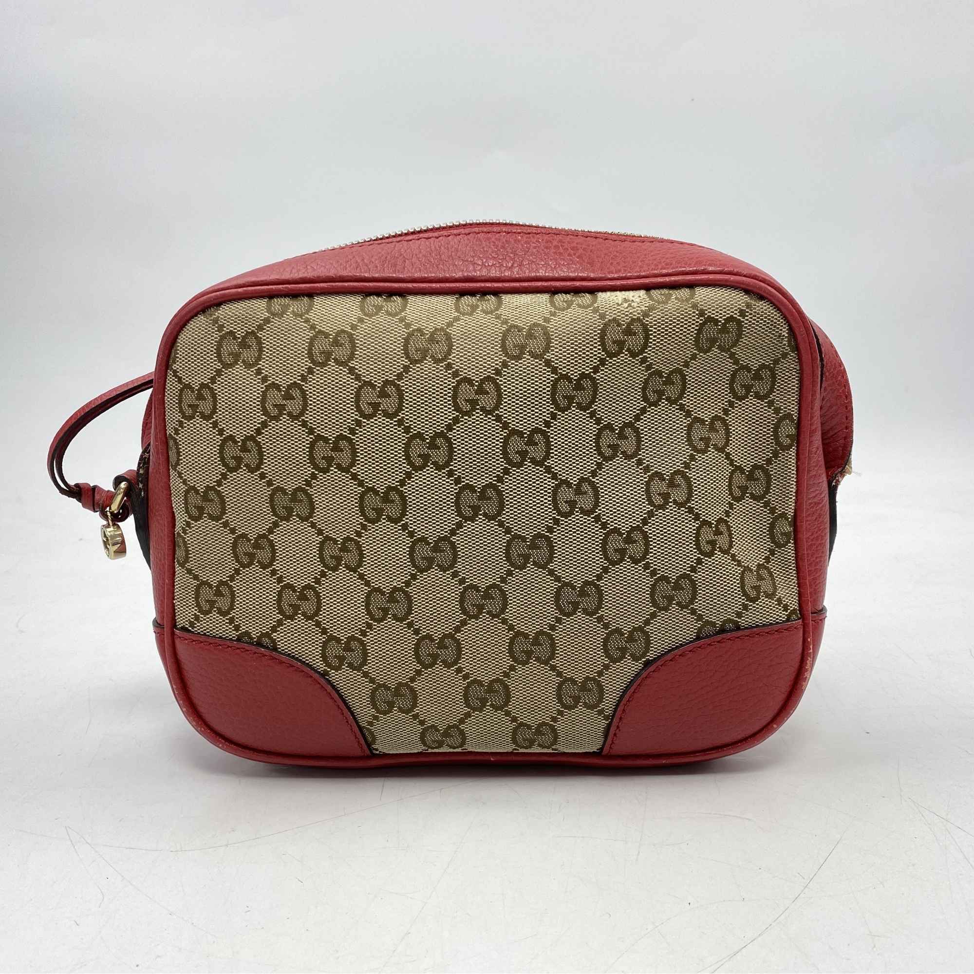 o78 保存袋付　グッチ　GGキャンバス　レザー　革ロゴ　ショルダーバッグ. GUCCI オールドグッチ ショルダーバッグ GG柄 コーティングキャンバス