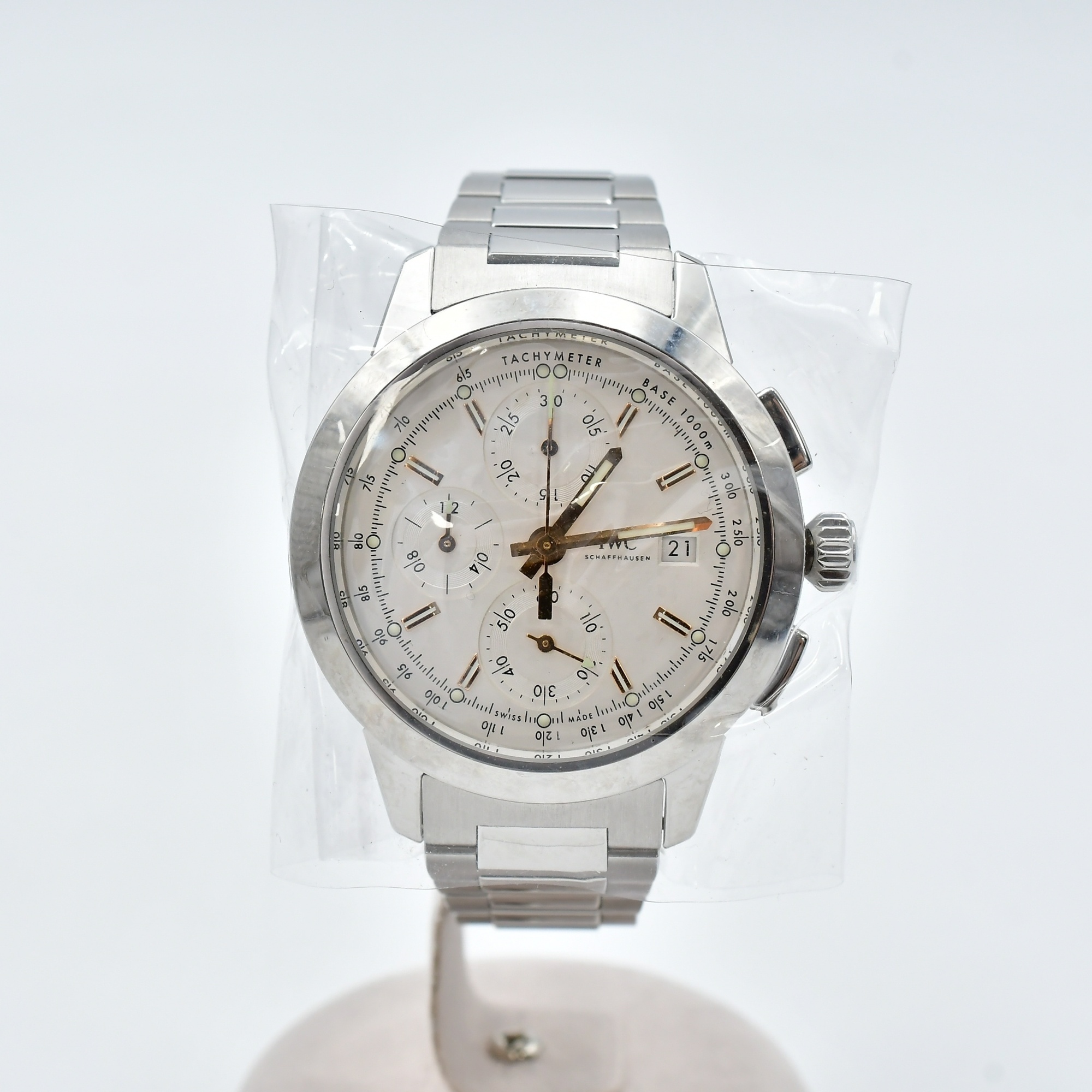 IWC インヂュニア クロノグラフ 白文字盤 SS/AT Nランク