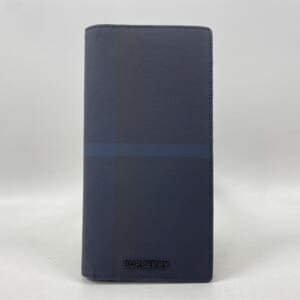 バーバリー コーテッドキャンバス 二つ折り長財布 ネイビーチェック レザー 買取実績【買取日：2025年11月11日】