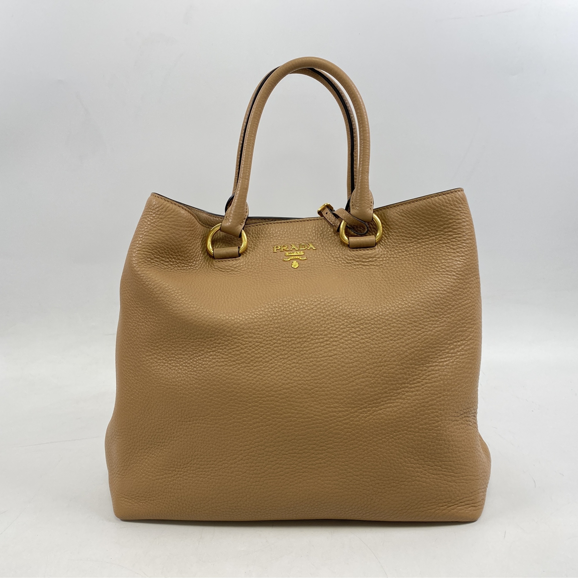 プラダ ヴィッテロフェニックス 2WAYトートバッグ ベージュ レザー Aランク