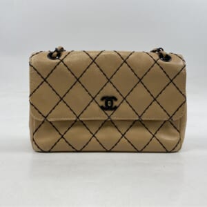 シャネル ワイルドステッチ Sフラップ Wチェーンショルダーバッグ ベージュ ラムスキン 買取実績【買取日：2025年11月2日】