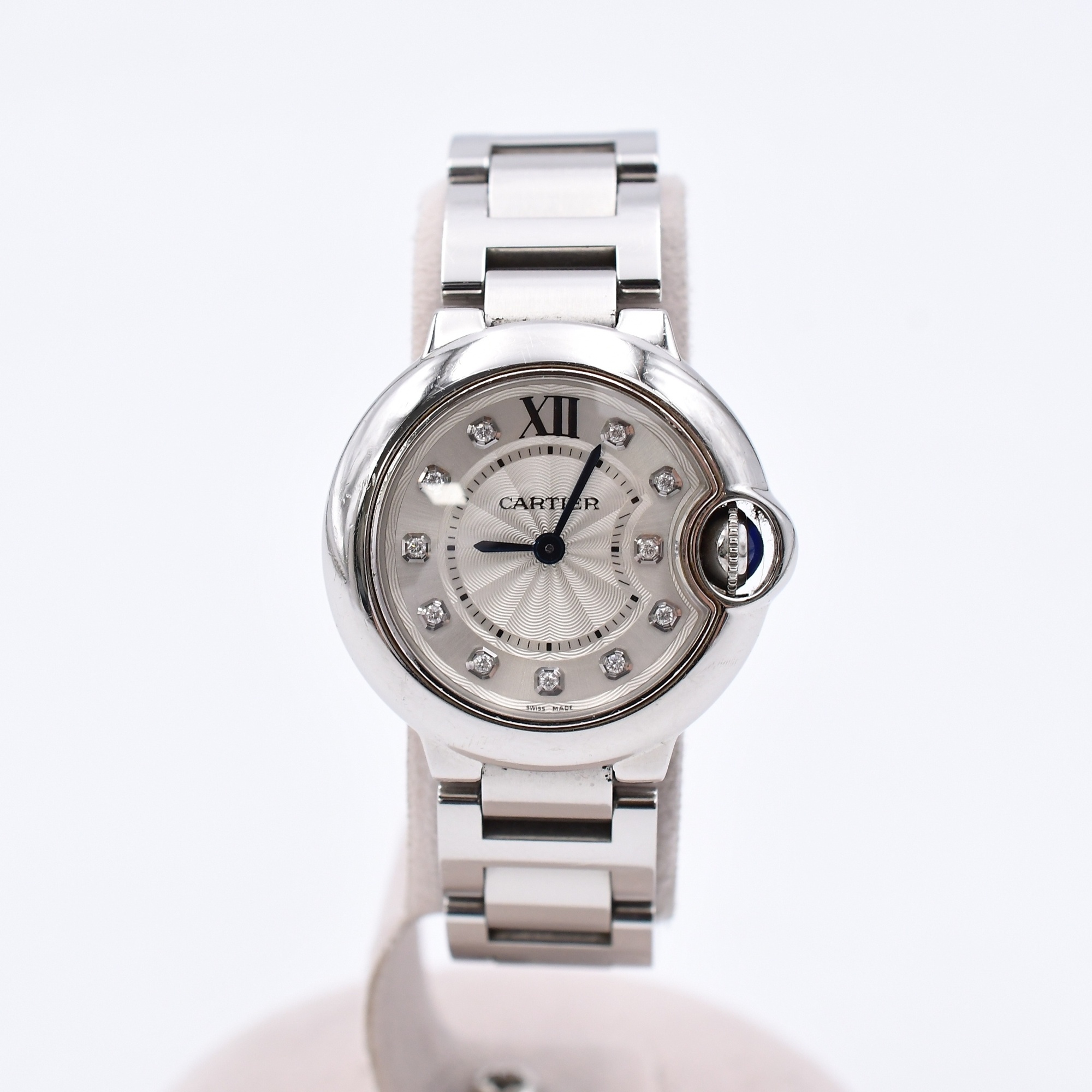 カルティエ バロンブルー シルバー文字盤 11PD SS/QZ WE902073 買取