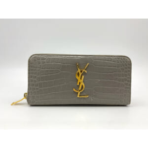 サンローラン YSLロゴ ラウンドファスナー長財布 グレー クロコレザー 370776 買取実績【買取日：2025年11月2日】
