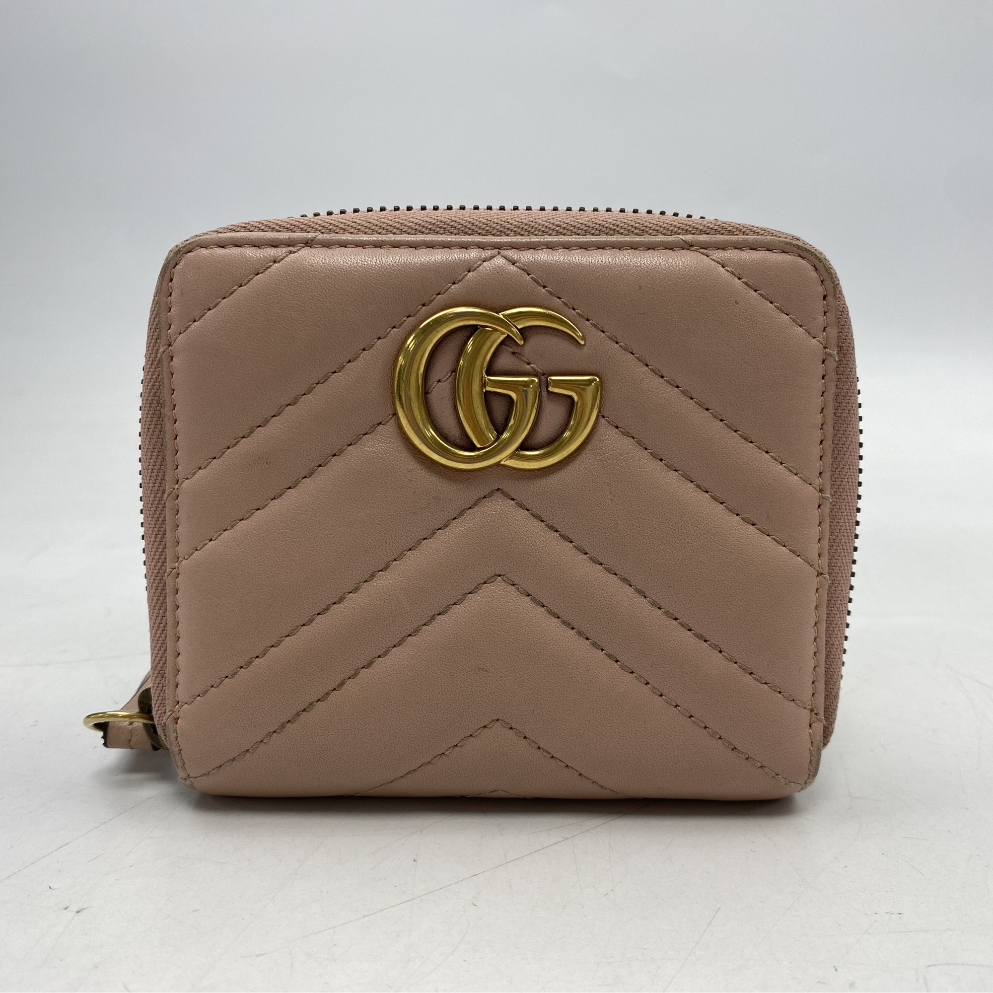 グッチ GGマーモント コンパクトウォレット ピンク レザー 474813 買取