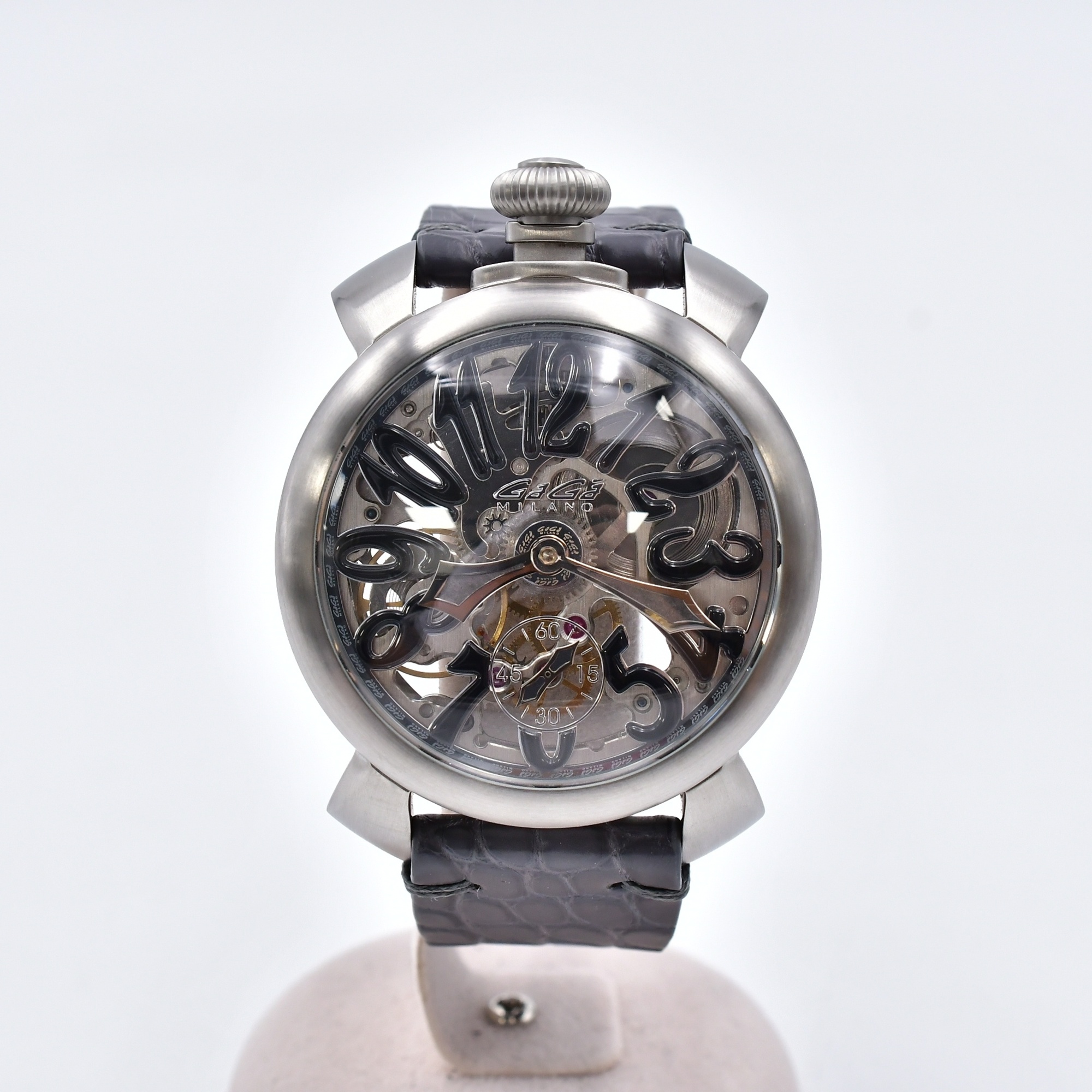 ガガミラノ マヌアーレ スケルトン文字盤 SS×革/手巻き Bランク