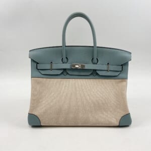 エルメス バーキン35 水色系 トゴ×トワルアッシュ SV金具 □M刻印 買取実績【買取日：2025年11月6日】