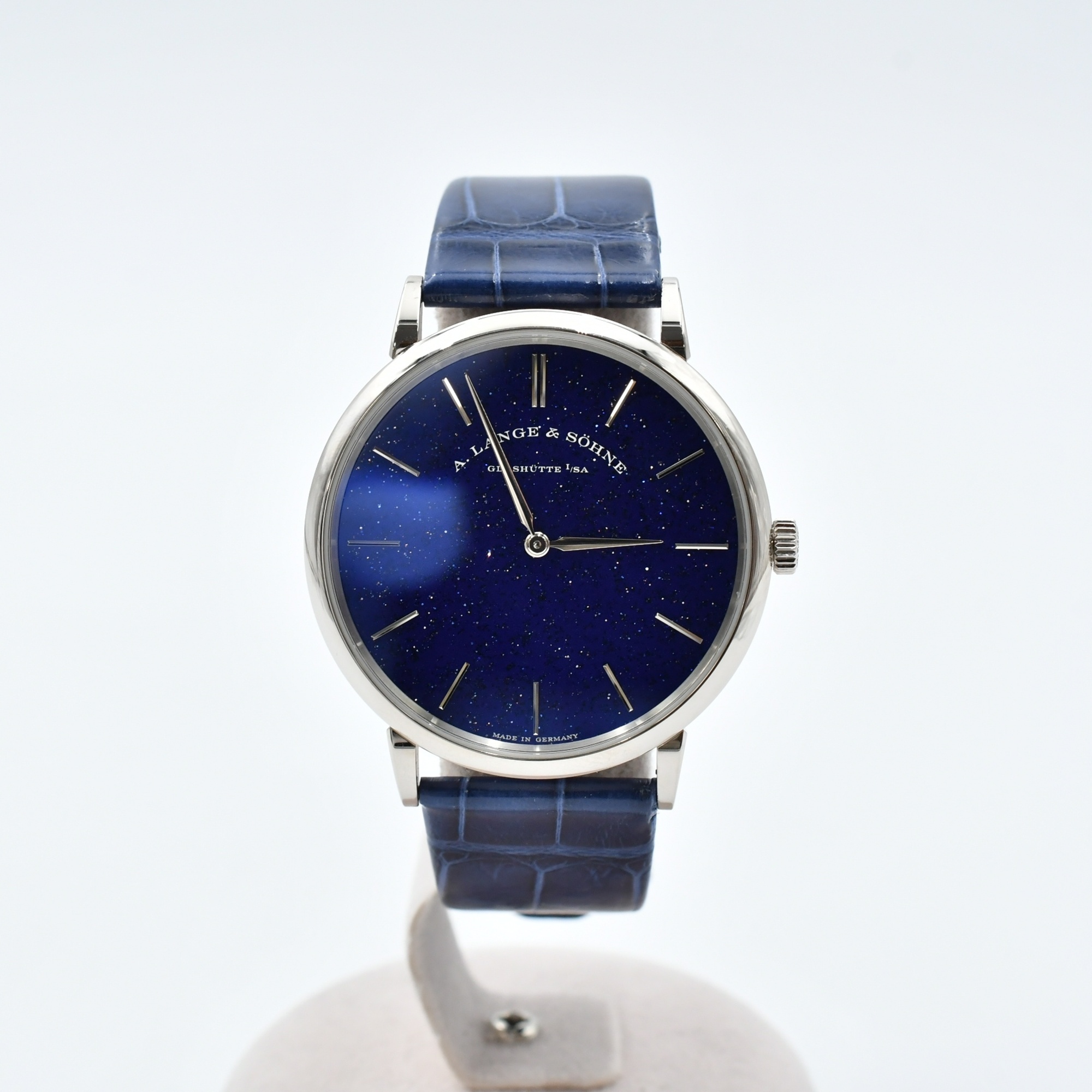 ランゲ&ゾーネ サクソニア フラッハ アベンチュリン文字盤 WG×革/手巻き Bランク