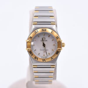 オメガ コンステレーション ベゼルダイヤ ゴールド文字盤 SS×YG/QZ